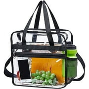 Clear Tote Bag Stadium Approved - Handles, Shoulder Strap, Zipper Closure